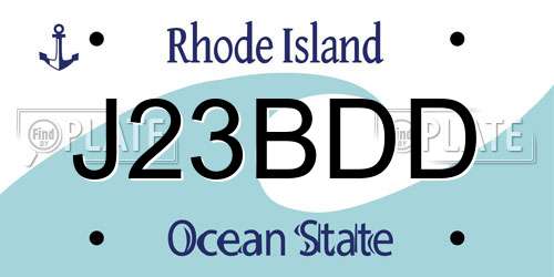 J23BDD Rhode Island License Plate