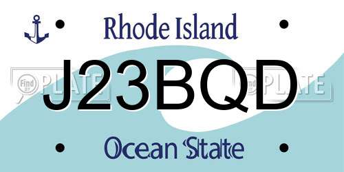J23BQD Rhode Island License Plate