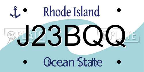 J23BQQ Rhode Island License Plate