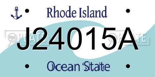 J24015A Rhode Island License Plate