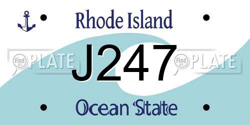 J247 Rhode Island License Plate