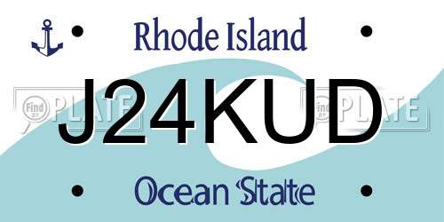 J24KUD Rhode Island License Plate