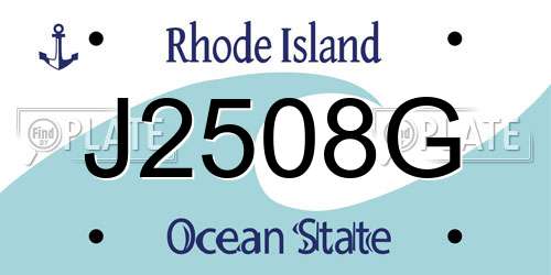 J2508G Rhode Island License Plate