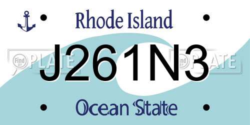 J261N3 Rhode Island License Plate