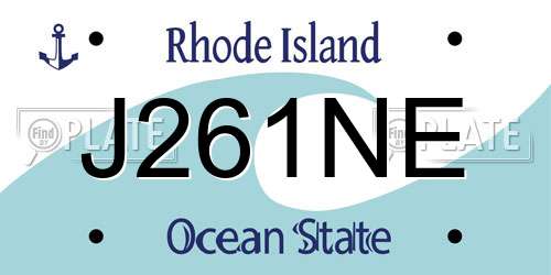 J261NE Rhode Island License Plate