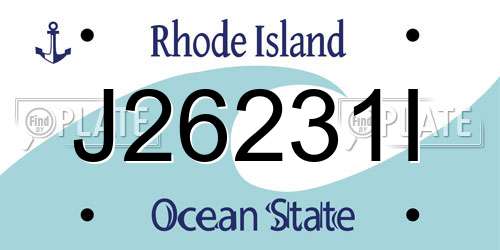 J26231I Rhode Island License Plate