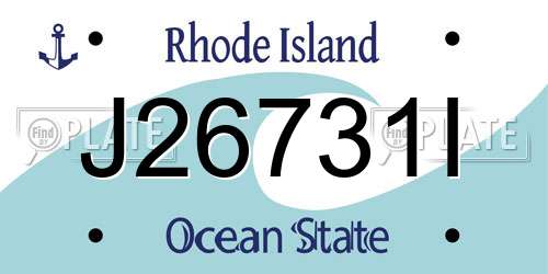 J26731I Rhode Island License Plate