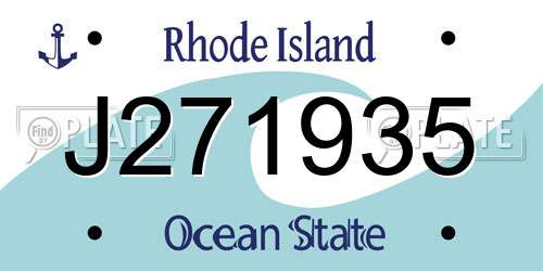 J271935 Rhode Island License Plate
