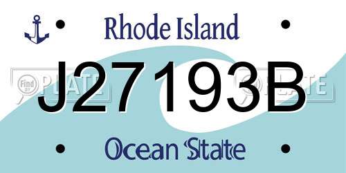 J27193B Rhode Island License Plate