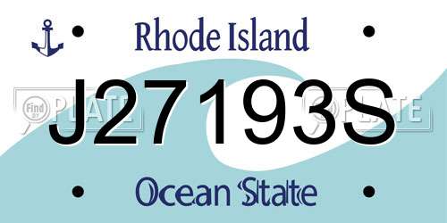 J27193S Rhode Island License Plate