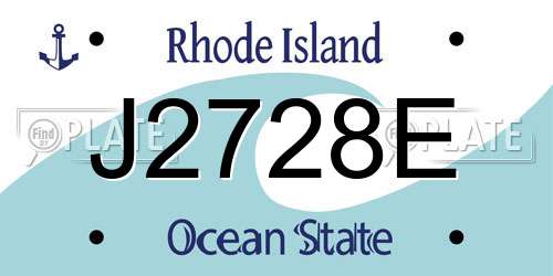 J2728E Rhode Island License Plate