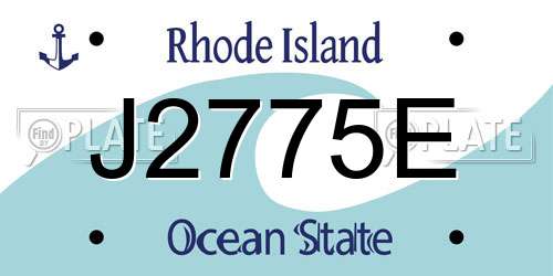 J2775E Rhode Island License Plate