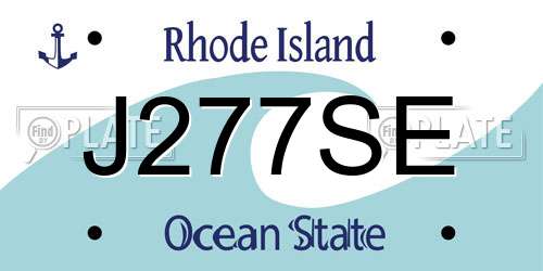 J277SE Rhode Island License Plate
