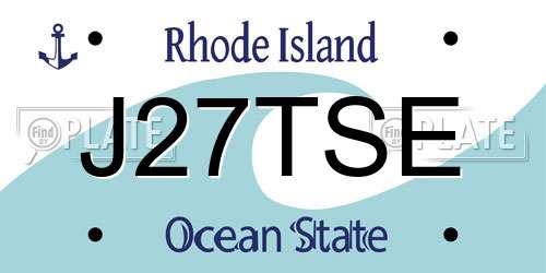 J27TSE Rhode Island License Plate