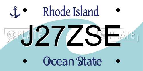 J27ZSE Rhode Island License Plate