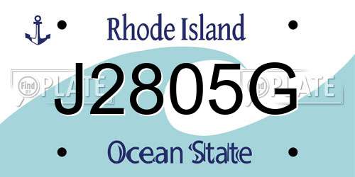 J2805G Rhode Island License Plate