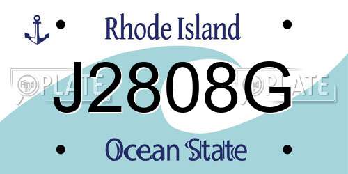 J2808G Rhode Island License Plate