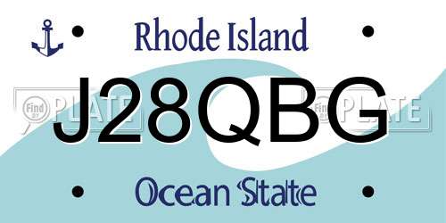 J28QBG Rhode Island License Plate
