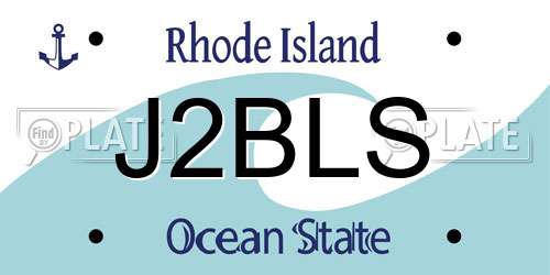 J2BLS Rhode Island License Plate