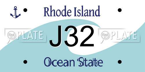 J32 Rhode Island License Plate