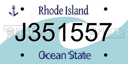 J351557 Rhode Island License Plate