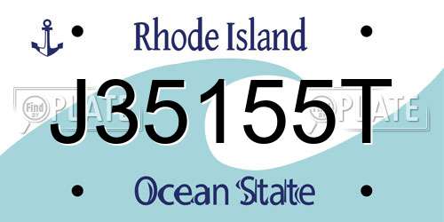 J35155T Rhode Island License Plate