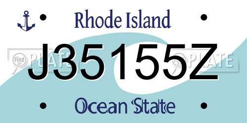 J35155Z Rhode Island License Plate