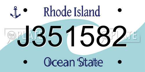 J351582 Rhode Island License Plate