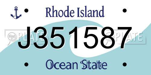 J351587 Rhode Island License Plate