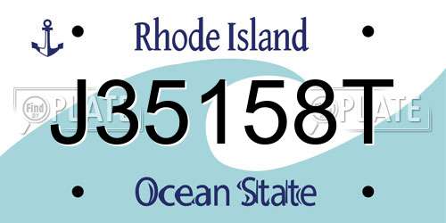 J35158T Rhode Island License Plate