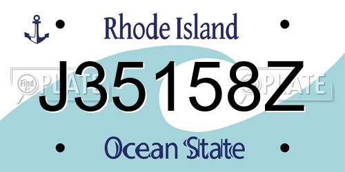 J35158Z Rhode Island License Plate