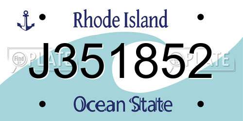 J351852 Rhode Island License Plate