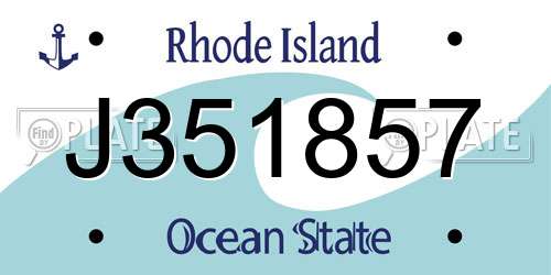 J351857 Rhode Island License Plate