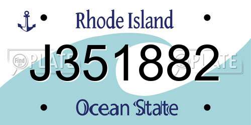 J351882 Rhode Island License Plate