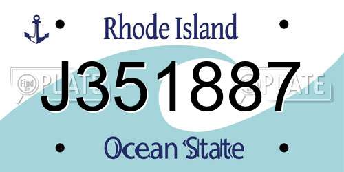 J351887 Rhode Island License Plate