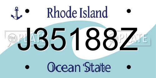 J35188Z Rhode Island License Plate