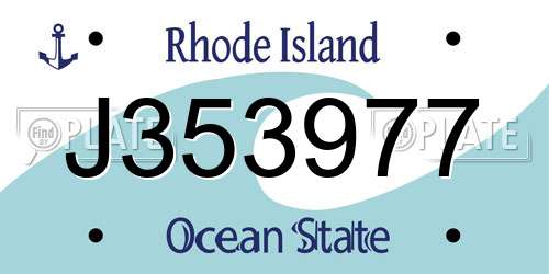 J353977 Rhode Island License Plate
