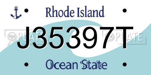 J35397T Rhode Island License Plate