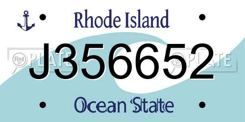 J356652 Rhode Island License Plate