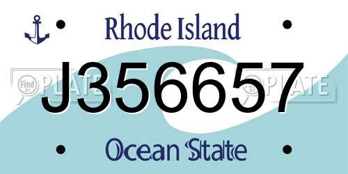 J356657 Rhode Island License Plate
