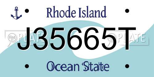 J35665T Rhode Island License Plate