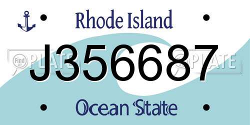 J356687 Rhode Island License Plate
