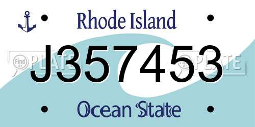 J357453 Rhode Island License Plate