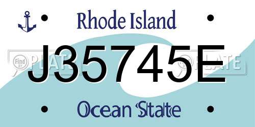 J35745E Rhode Island License Plate