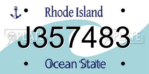 J357483 Rhode Island License Plate