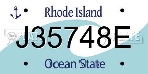 J35748E Rhode Island License Plate
