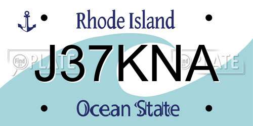 J37KNA Rhode Island License Plate
