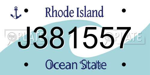 J381557 Rhode Island License Plate