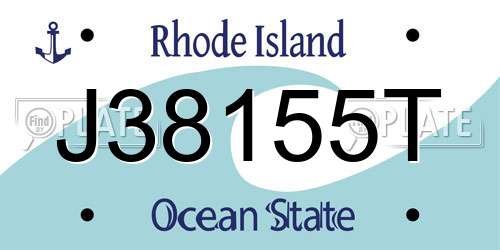 J38155T Rhode Island License Plate