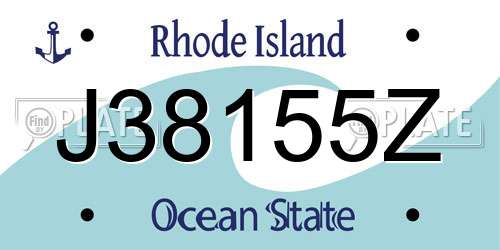 J38155Z Rhode Island License Plate